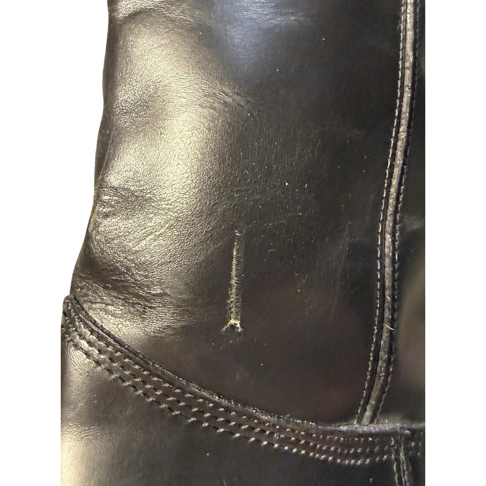 Dayton Black Beauty Motorcycle Boots Vintage - Sz 10.5 Chromexcel Triple-Sole